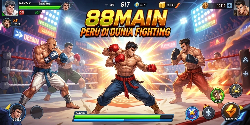 Tangkapan layar menunjukkan aksi seru dalam pertarungan Fighting.