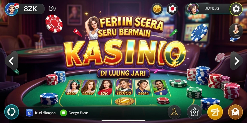 Screenshot gameplay 8ZK dengan tampilan permainan Kasino yang menarik.