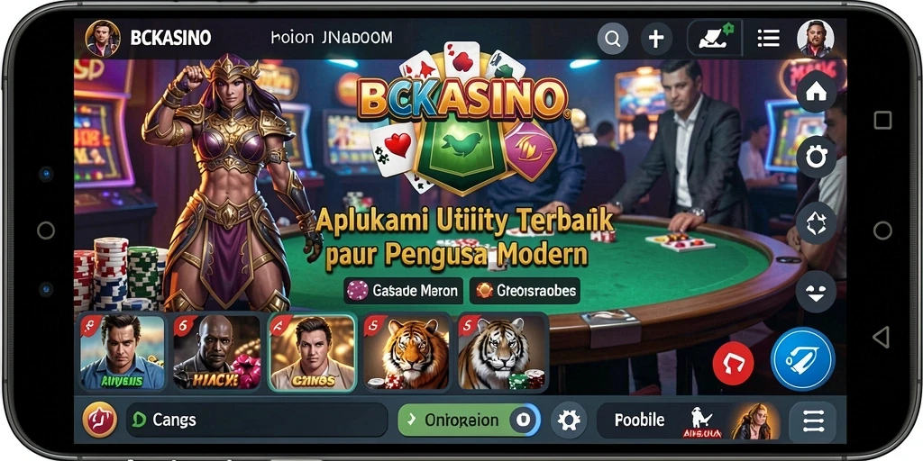 Tampilan utama BCKASINO dengan fitur utilitas yang menarik dan fungsional.