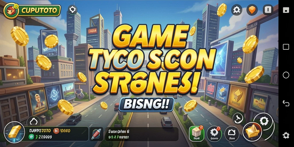 Tampilan utama CUPUTOTO menampilkan gameplay manajemen bisnis yang menarik.