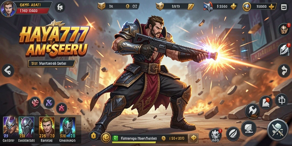 Screenshot gameplay HAYA777 menunjukkan aksi pertarungan yang intens.
