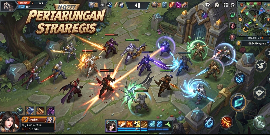 Gameplay seru dan penuh aksi dalam HQ777.