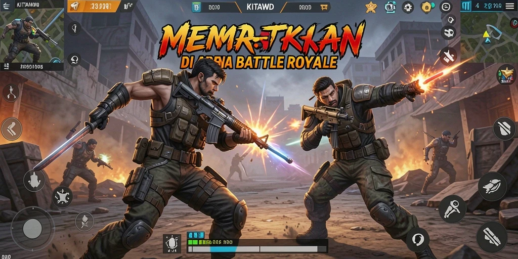 Gameplay KITAWD yang intens dalam pertarungan Battle Royale.