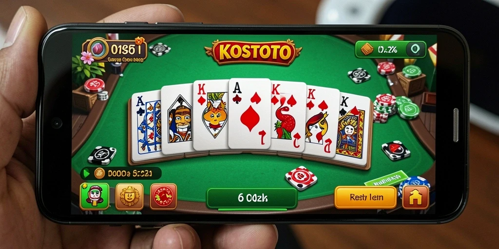 Screenshot utama KOSTOTO menampilkan gameplay seru permainan Domino.