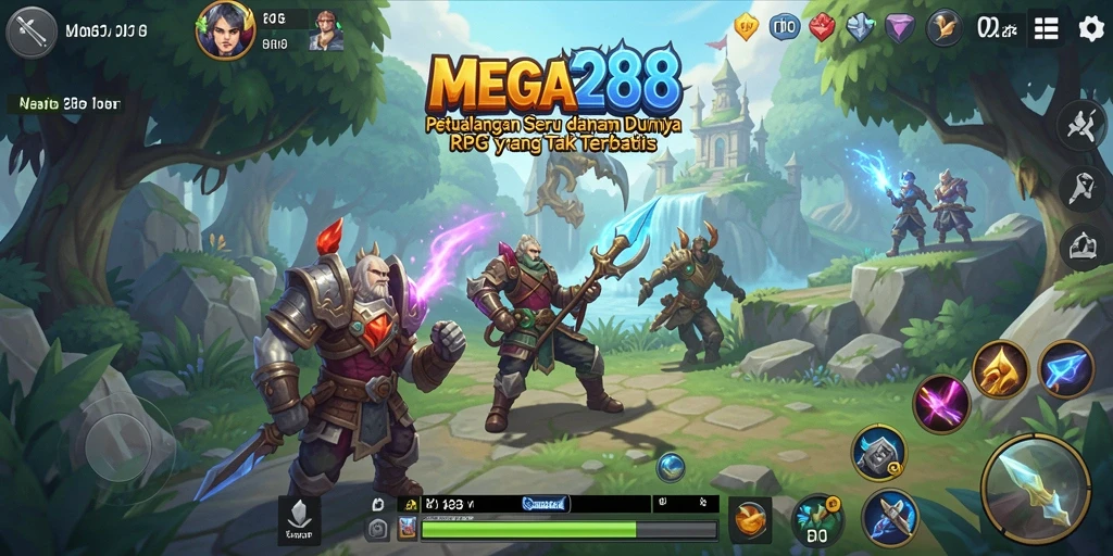 Tampilan gameplay menarik dari <strong>MEGA288</strong> menunjukkan pertarungan epik dan eksplorasi dunia yang luas.