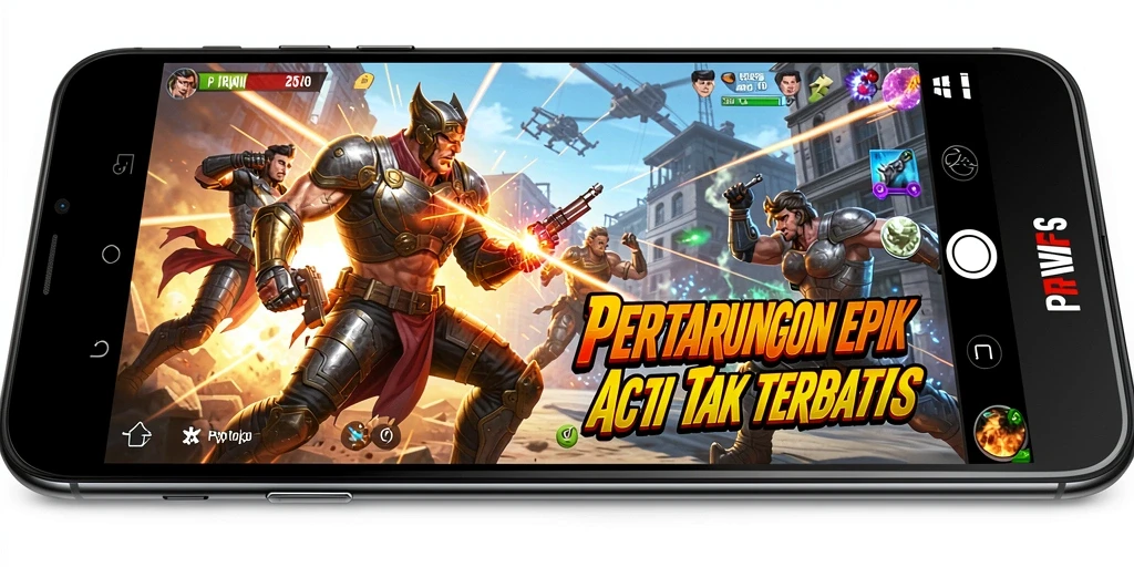 Screenshot utama RPVIP6 menampilkan pertarungan epik yang mendebarkan.