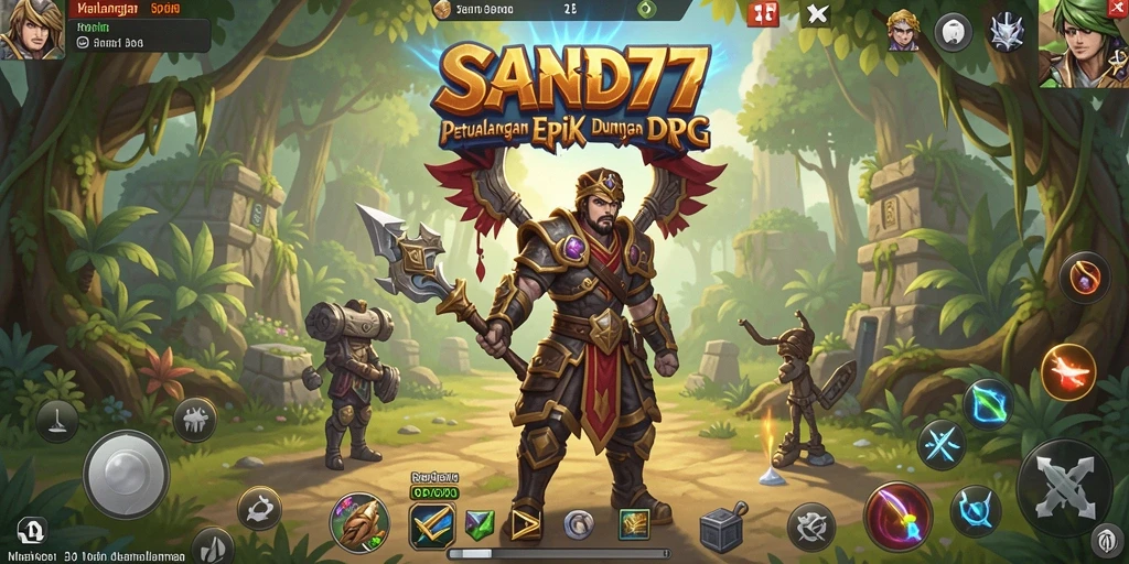 Tampilan gameplay yang mendebarkan dan penuh aksi dalam SAND77.