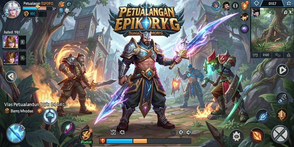 Tampilan gameplay V07 dengan aksi pertempuran epik dalam dunia MMORPG.